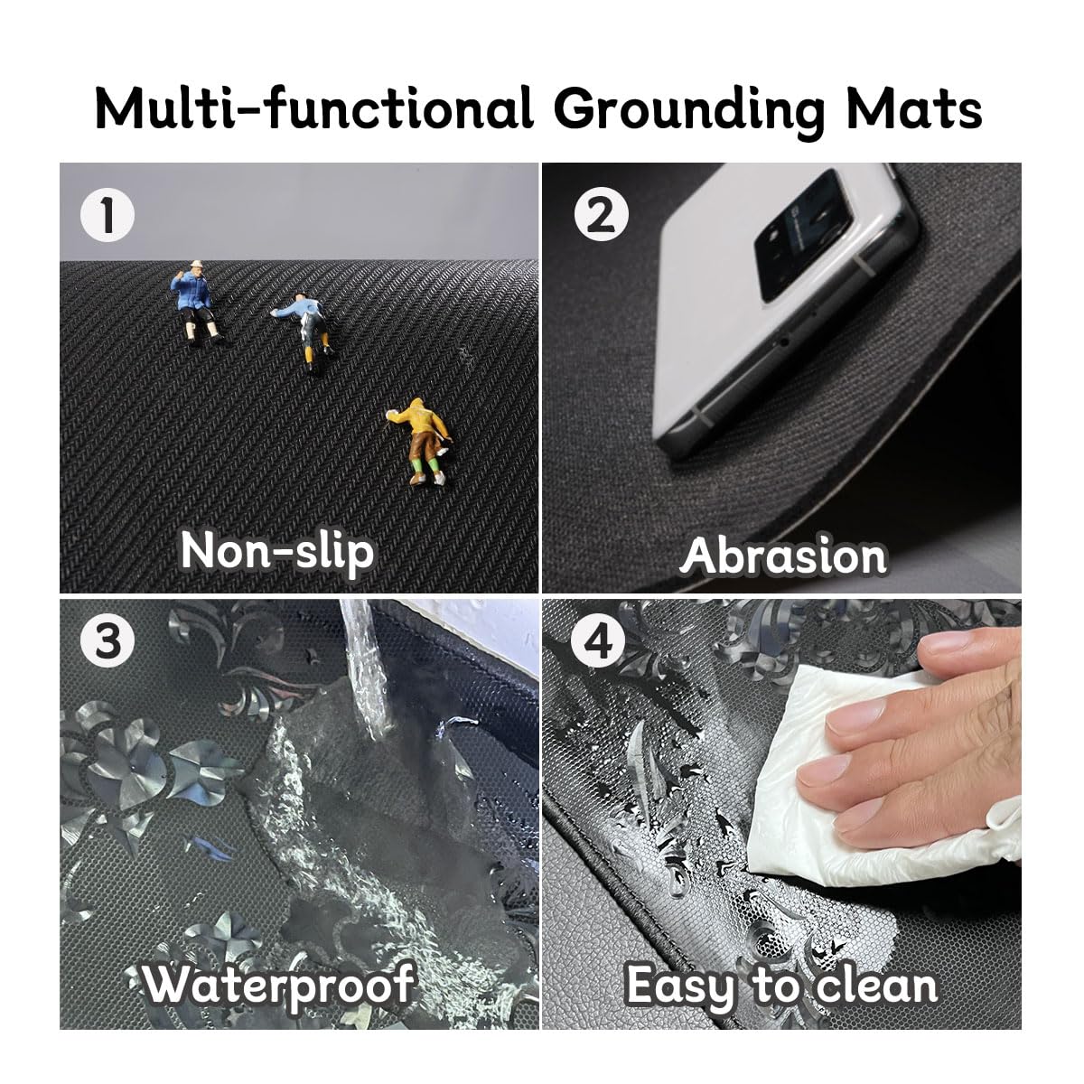 LOSUVERO Grounding Mat for Bed, 33.5x23.5Floral Printed Grounding Pad for Health Therapy, Efficient Sleep