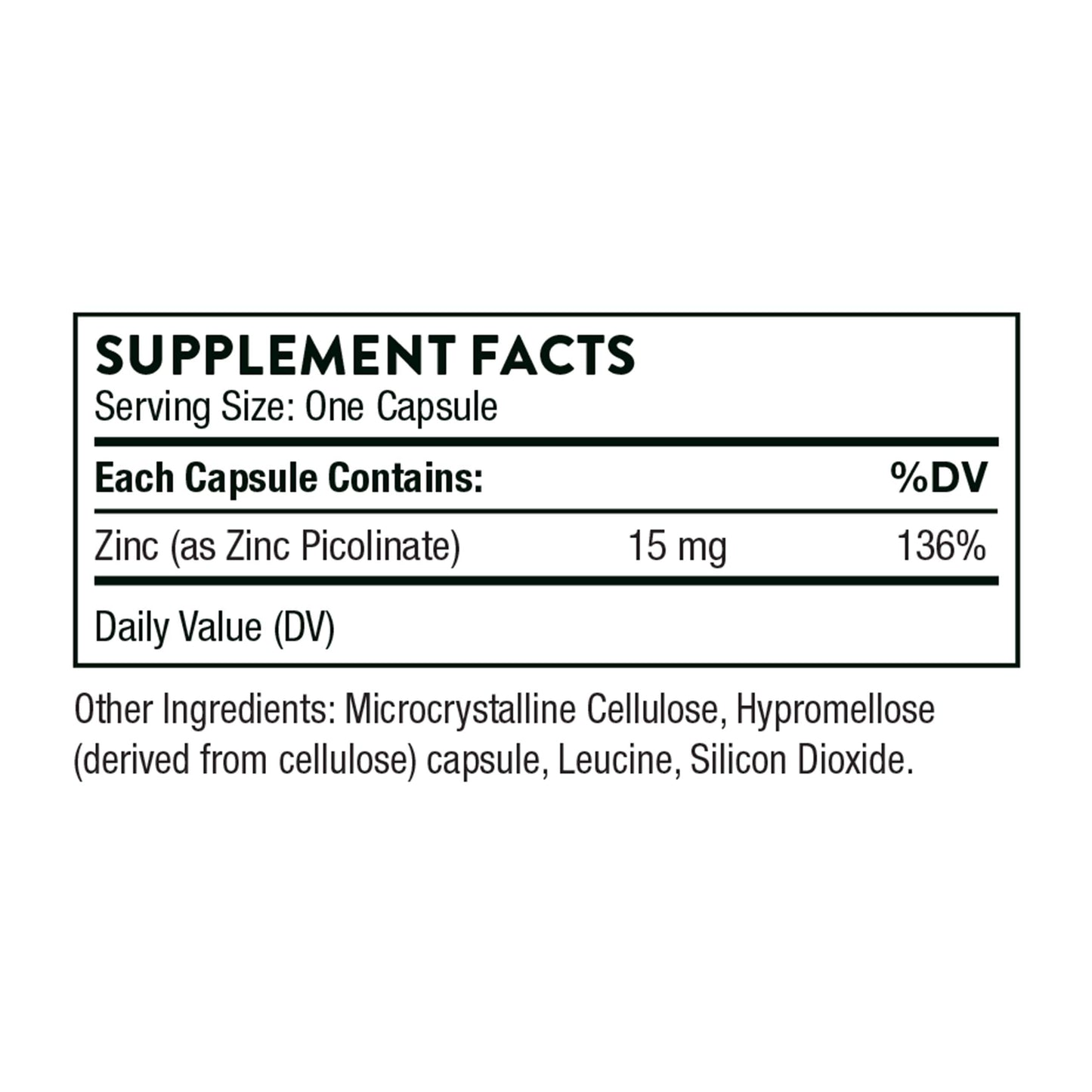 Thorne Zinc Picolinate 15mg - Highly Absorbable Zinc Supplement - Supports Wellness
