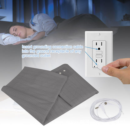 Grounding Mat for Bed, Grounding Sheets Blanket with Grounding Cord, Earthing Mat Grounding Pad