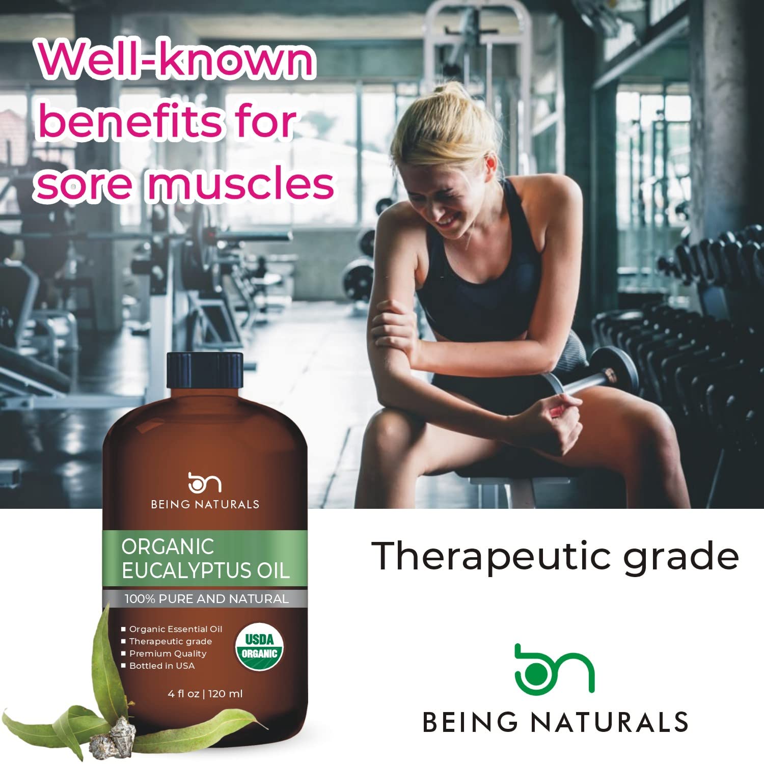 Organic Eucalyptus Essential Oil - Huge 4 FL OZ - 100% Pure & Natural – Premium Natural Oil Being Naturals