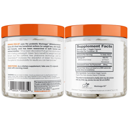 Genius Probiotics for Weight Loss with Green Tea Extract - Fat Burner Supplement & Digestive