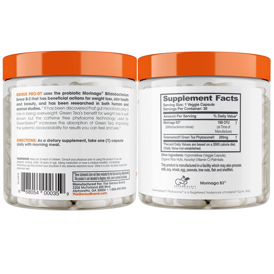 Genius Probiotics for Weight Loss with Green Tea Extract - Fat Burner Supplement & Digestive