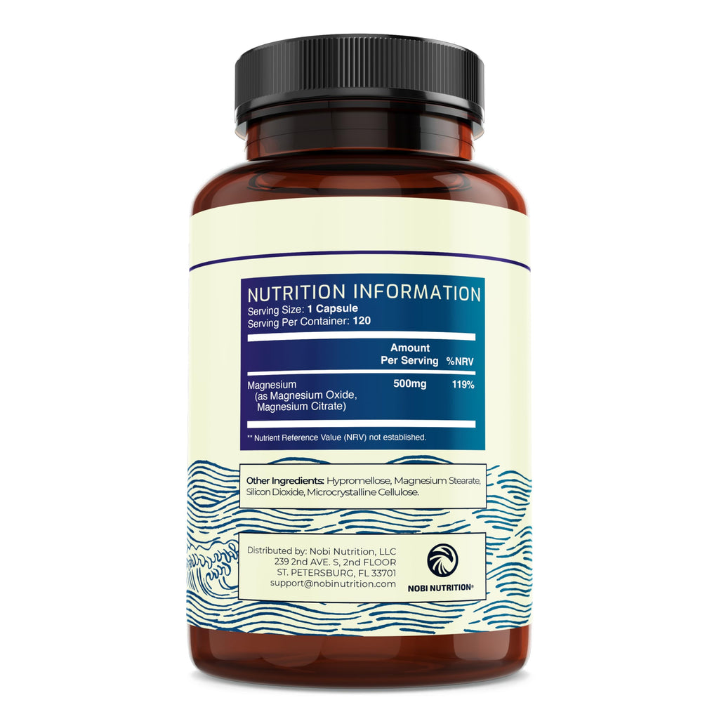 Magnesium Citrate Complex 500 MG for Calm, Relaxation, Constipation & Digestion