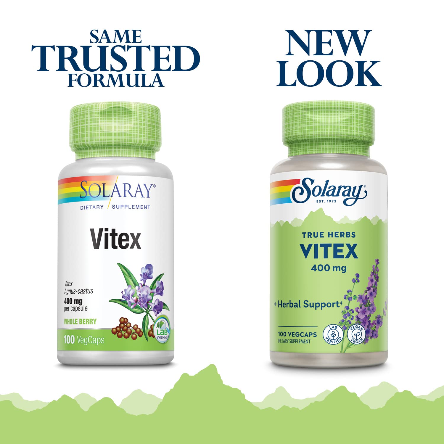 SOLARAY Vitex Whole Berry - 400 MG (100 Vegetarian Capsules) SOLARAY