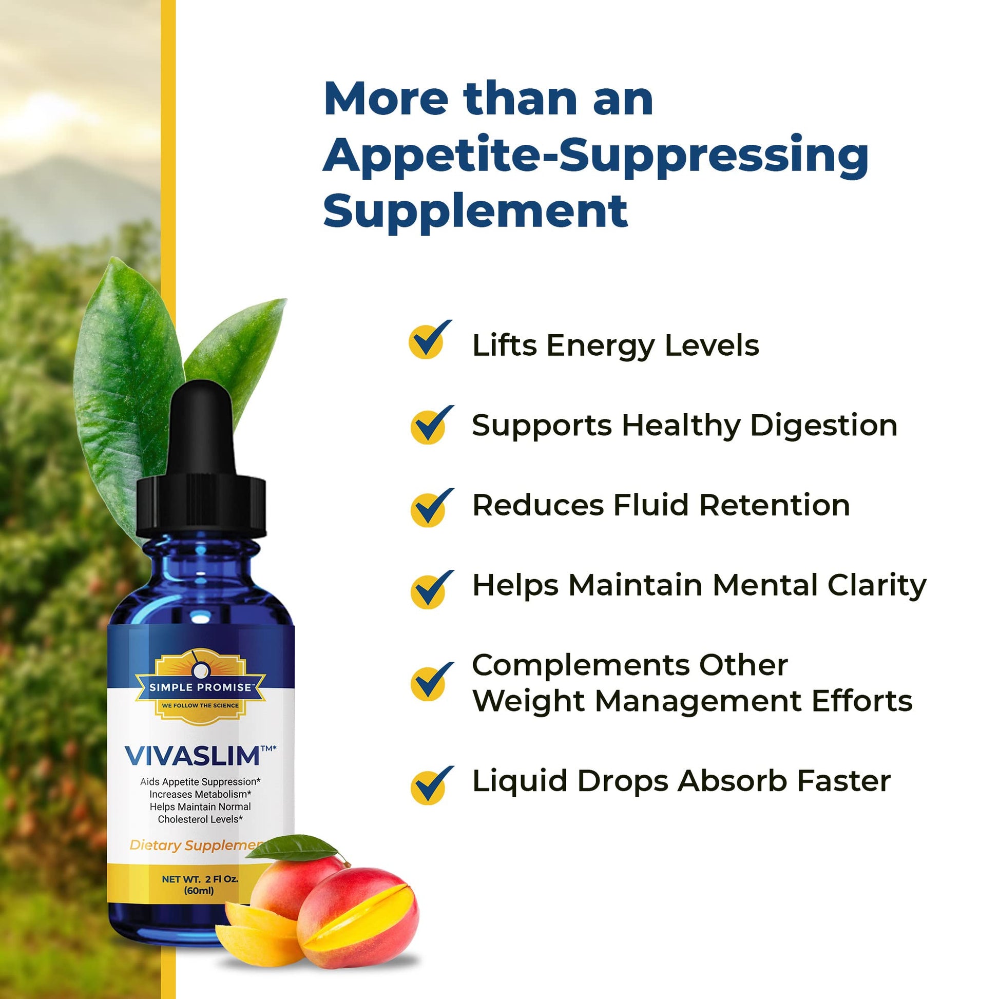 Simple Promise - VivaSlim - Natural Liquid Drops with African Mango, 2 fl oz Simple Promise