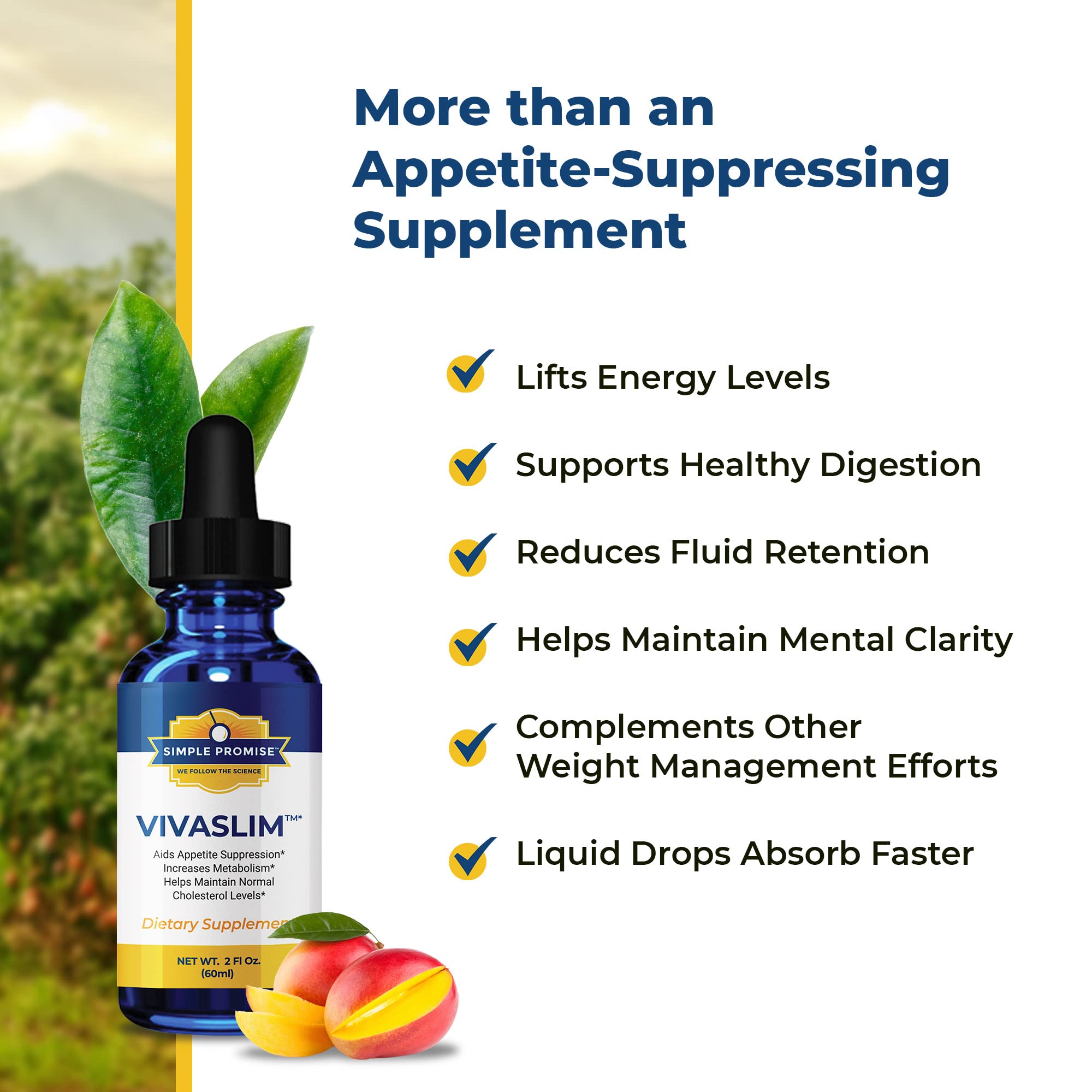 Simple Promise - VivaSlim - Natural Liquid Drops with African Mango, 2 fl oz Simple Promise