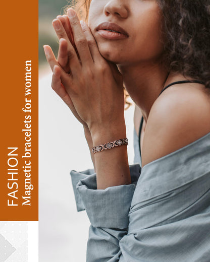 Jecanori Women's Pure Copper Bracelet, Ultra Strength Magnetic Copper Bracelets for Women