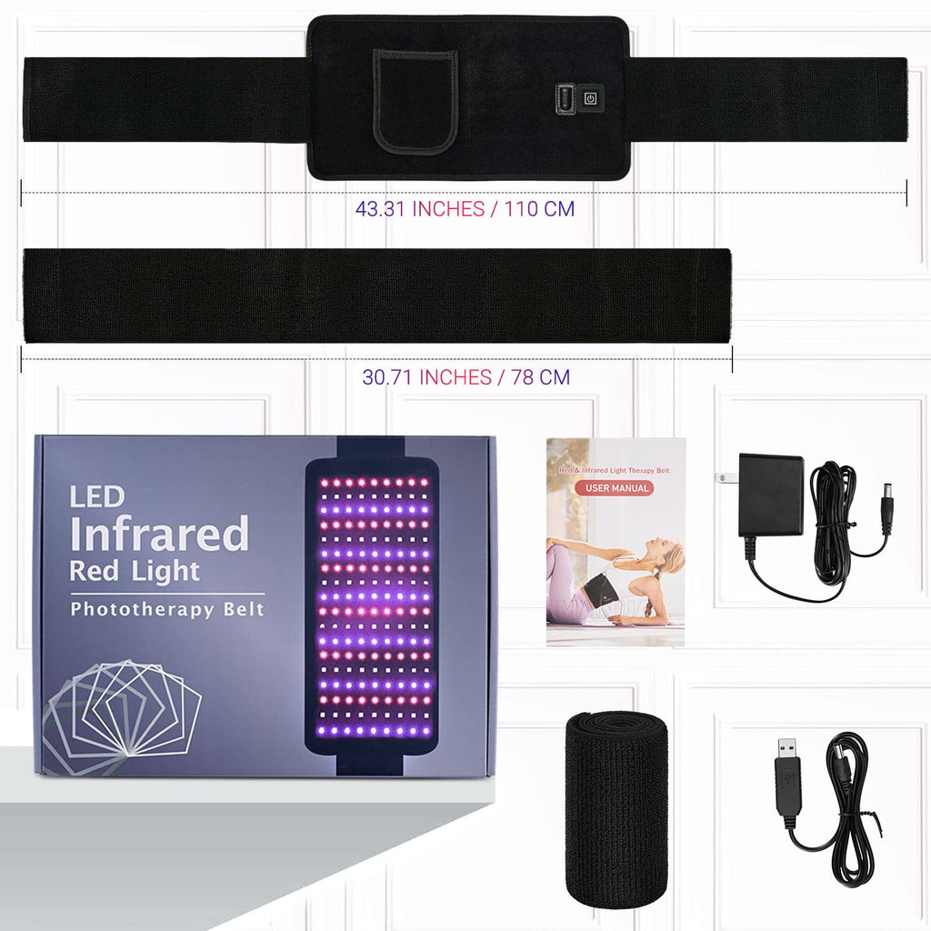LPSAFP Red Light Therapy Belt for Body, Wearable Device with Blue, red and Near Infrared Light