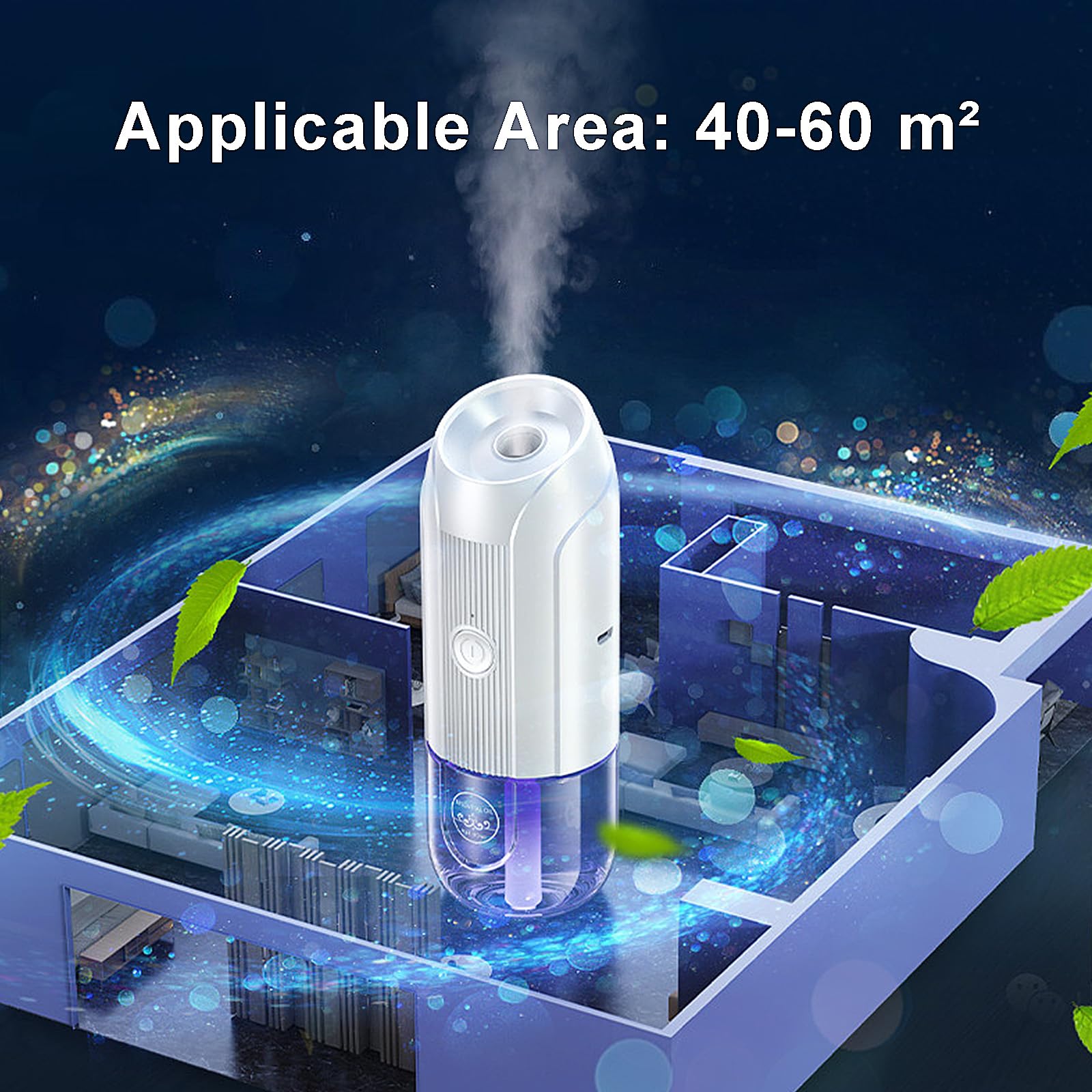 Mini Essential Oil Diffuser, Ultrasonic Mist Air Fresheners for Home with 80 ml Lavender Essential Oils DIUFJAG