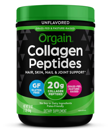 Orgain Hydrolyzed Collagen Peptides Powder, 20g Grass Fed Collagen - Hair, Skin, Nail
