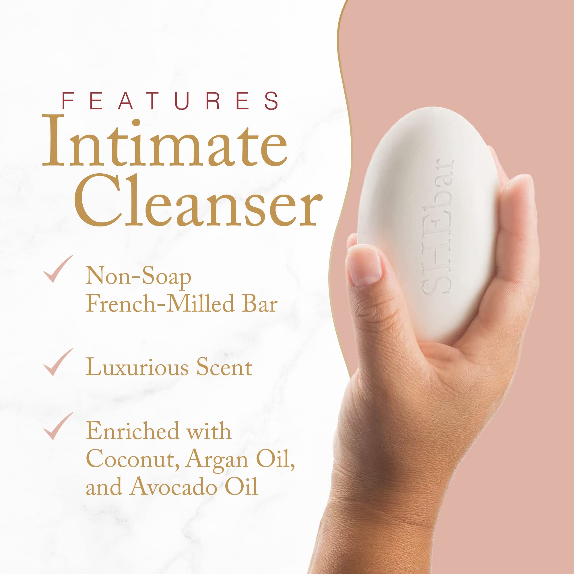 Joylux - SHEbar, Feminine Cleansing Bar, Yoni Bar, pH-Balanced Formula, Clean & Gentle Ingredients Joylux