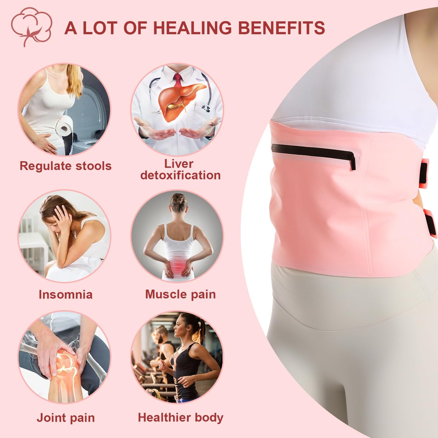 YEEYAA 2 Pcs Castor Oil Pack, Castor Oil Pack Wrap Plus Size for Waist and Neck