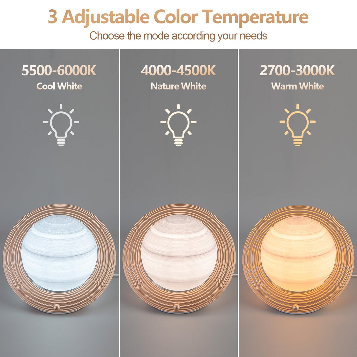 Doraubia Light Therapy Lamp,10000 Lux Sun Lamp with 3 Color Temperatures