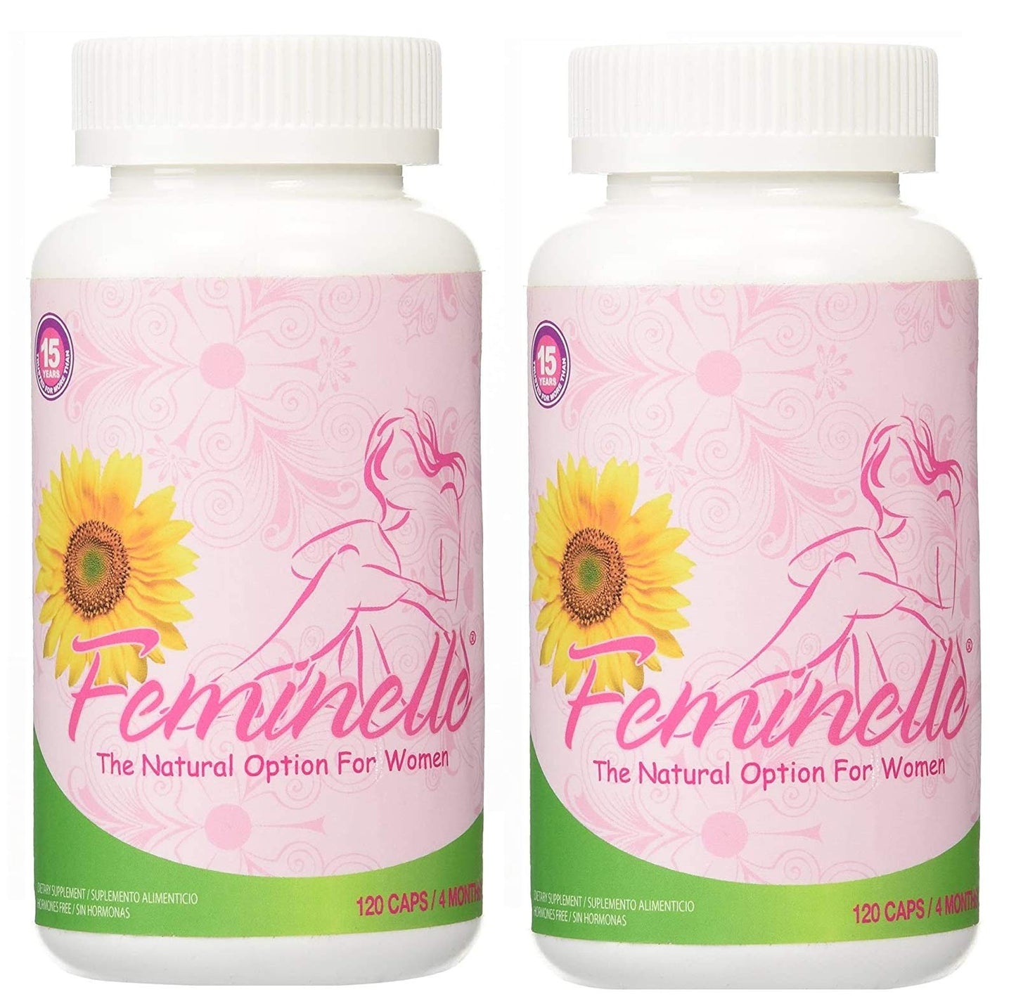 2 BOTTLES 240 CAPSULES FEMINELLE LAURA FLORES MENOPAUSIA by Feminelle
