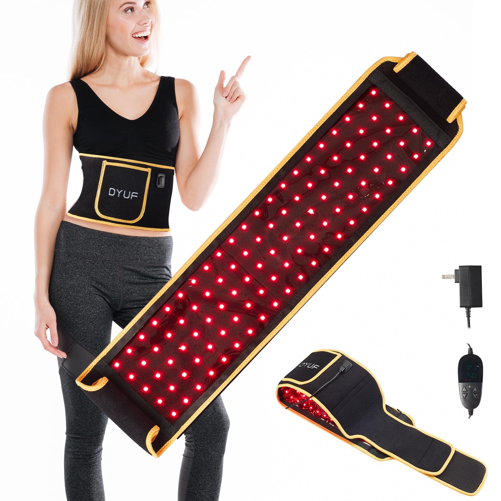 Red Light Therapy Belt DYUF Infrared Light Therapy : Muscle Recovery, Pain Relief, and Healing Device DYUF