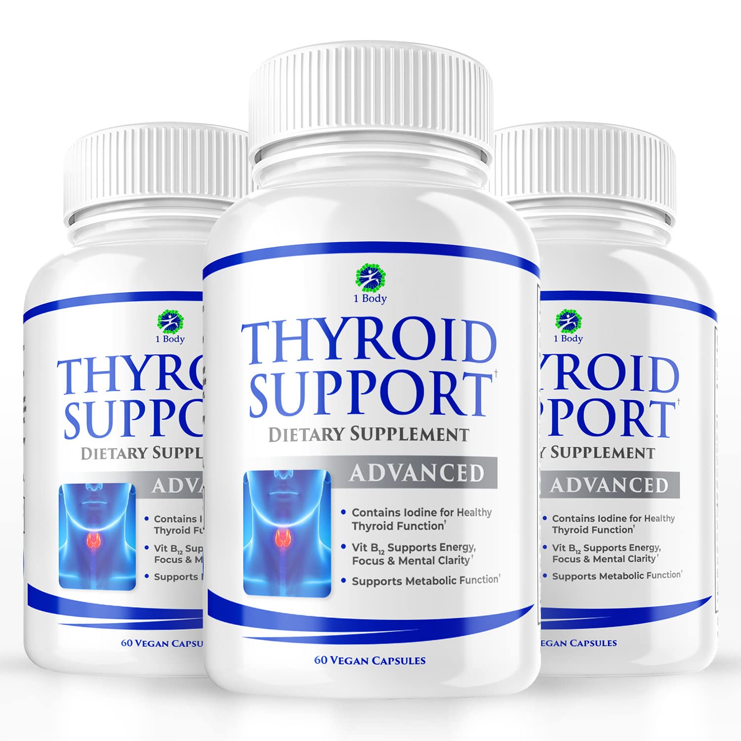 Thyroid Support Supplement for Women and Men - 3 Pack 90 Days