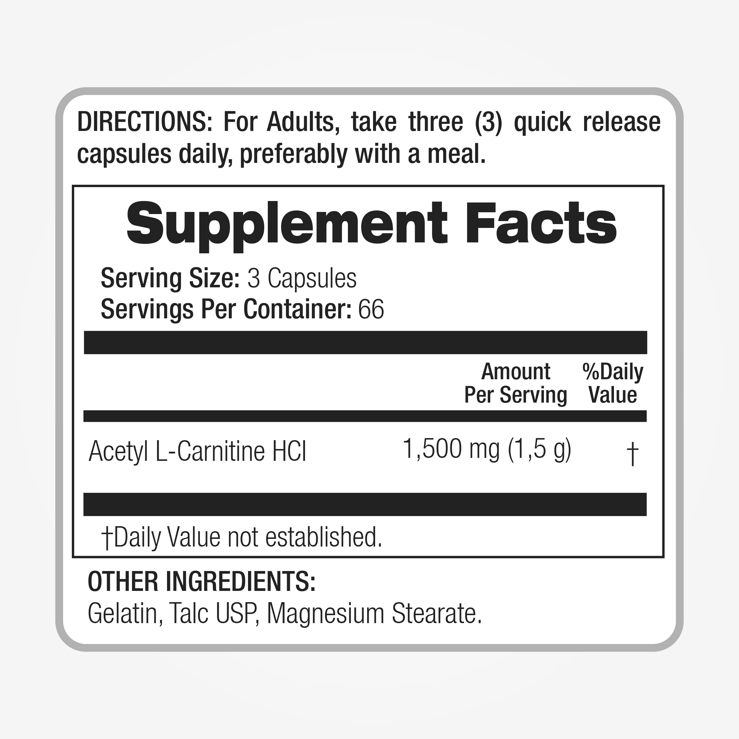 Lab - l carnitine - 1500 mg per Serving, 200 Capsules, l-carnitine - High Potency of - Acetyl FITO MEDIC'S