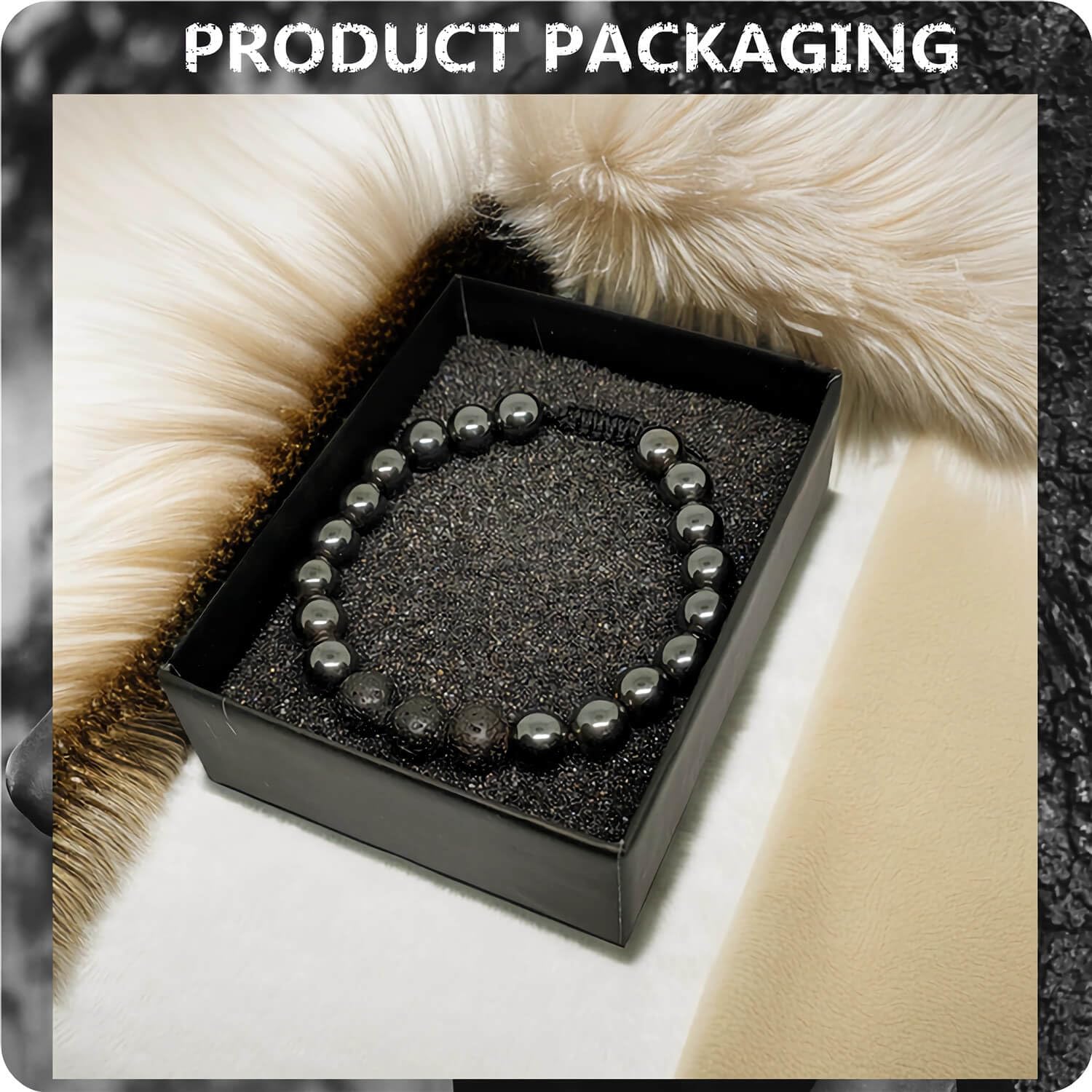 RENZHI-Magnetic Hematite Bracelet–Beaded Magnetic Bracelets for Men and Women RENZHI