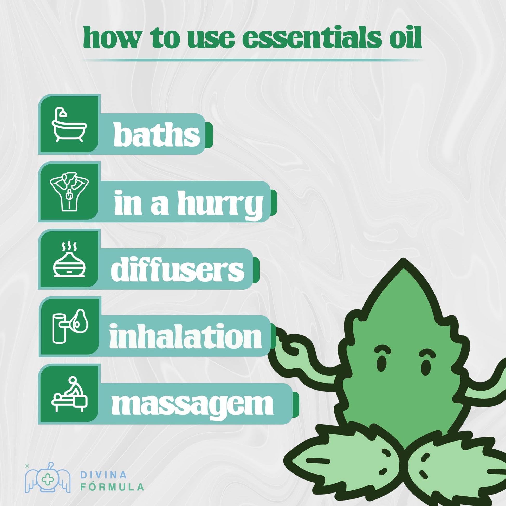 Divina Fórmula - 100% Pure Peppermint Essential Oil - Aromatherapy Oils, Essential Oils - Oil for Massage Divina FÓrmula