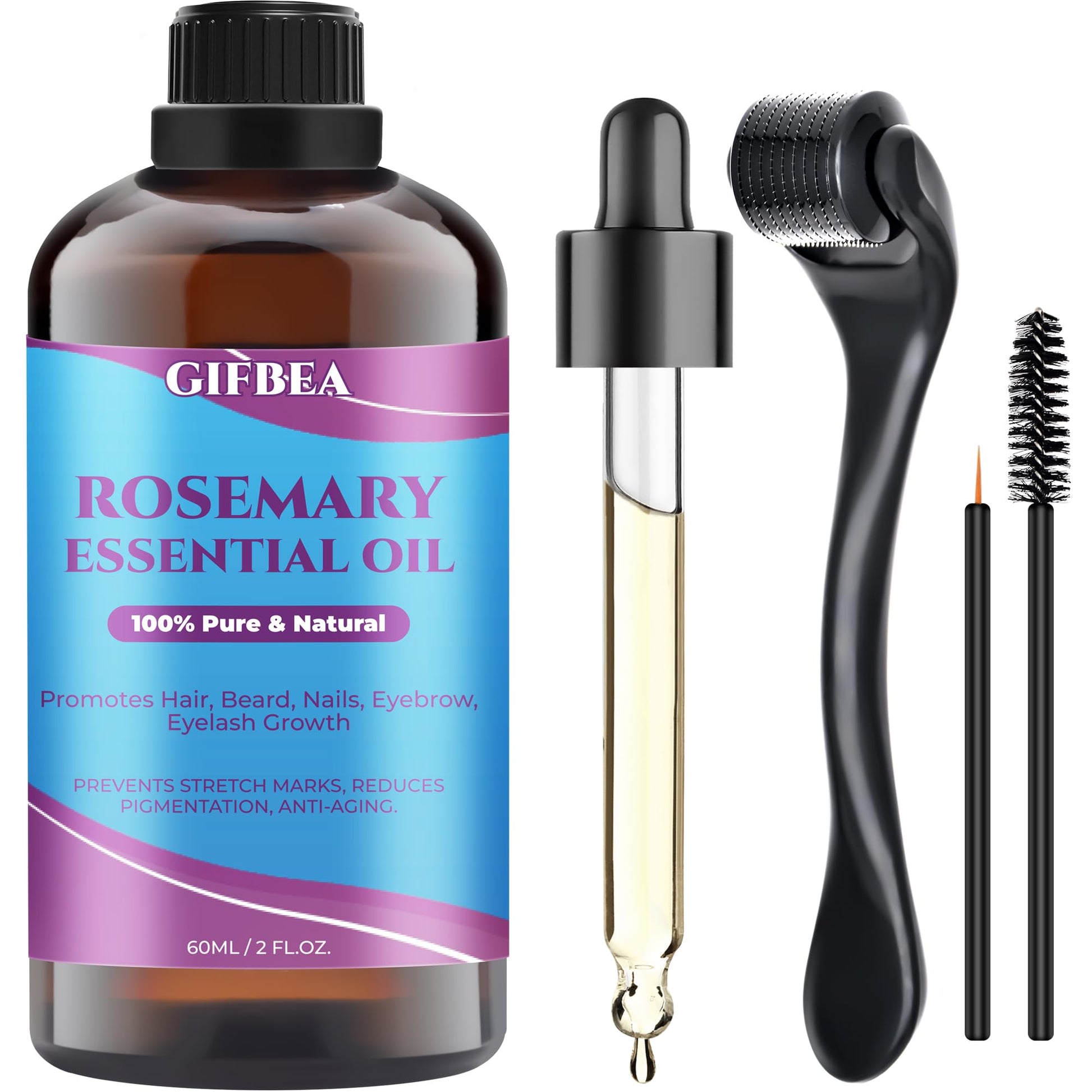 Rosemary Oil for Hair Growth,100% Pure Undiluted Light-Weight Non-Greasy Rosemary Essential Oil