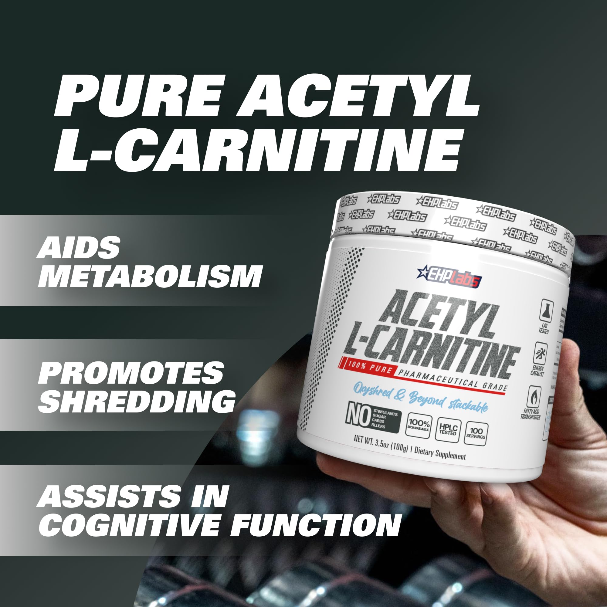 EHP Labs Acetyl L Carnitine Powder, Supports Natural Energy Production, Supports Metabolism EHP Labs