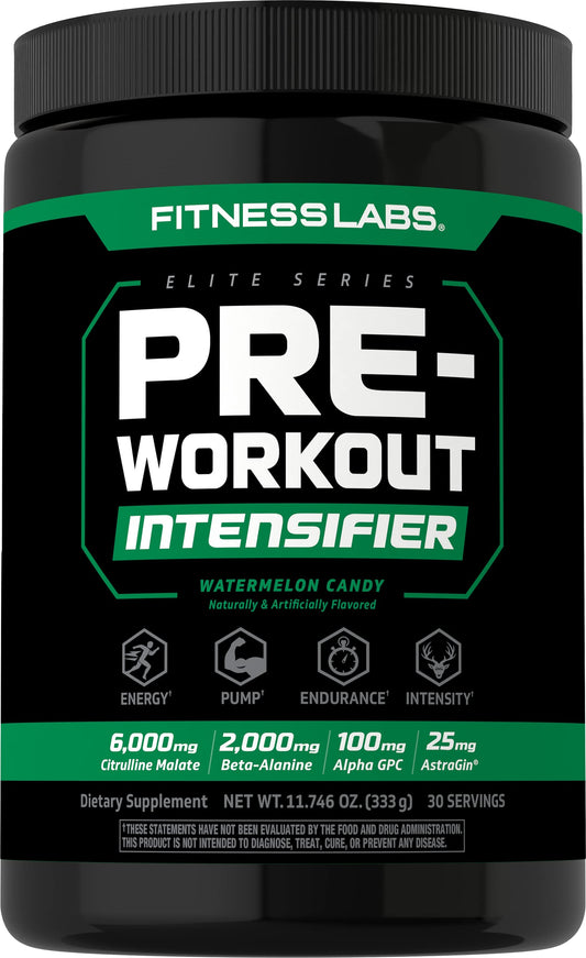 Fitness Labs Pre Workout Powder | for Men and Women | Intensifier Supplement | Watermelon
