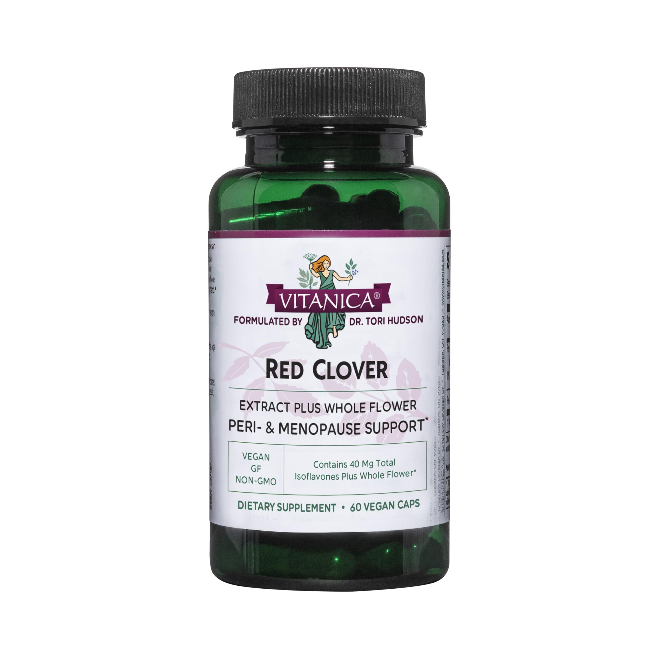 Vitanica Red Clover Blossom and Leaf Extract 500mg with 8% Isoflavones, Plus 175mg Blossoms