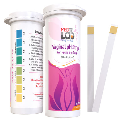 Vaginal ph Test Strips for Women(50 cnt). BV Bacterial Vaginosis and Yeast Infection Test Strips