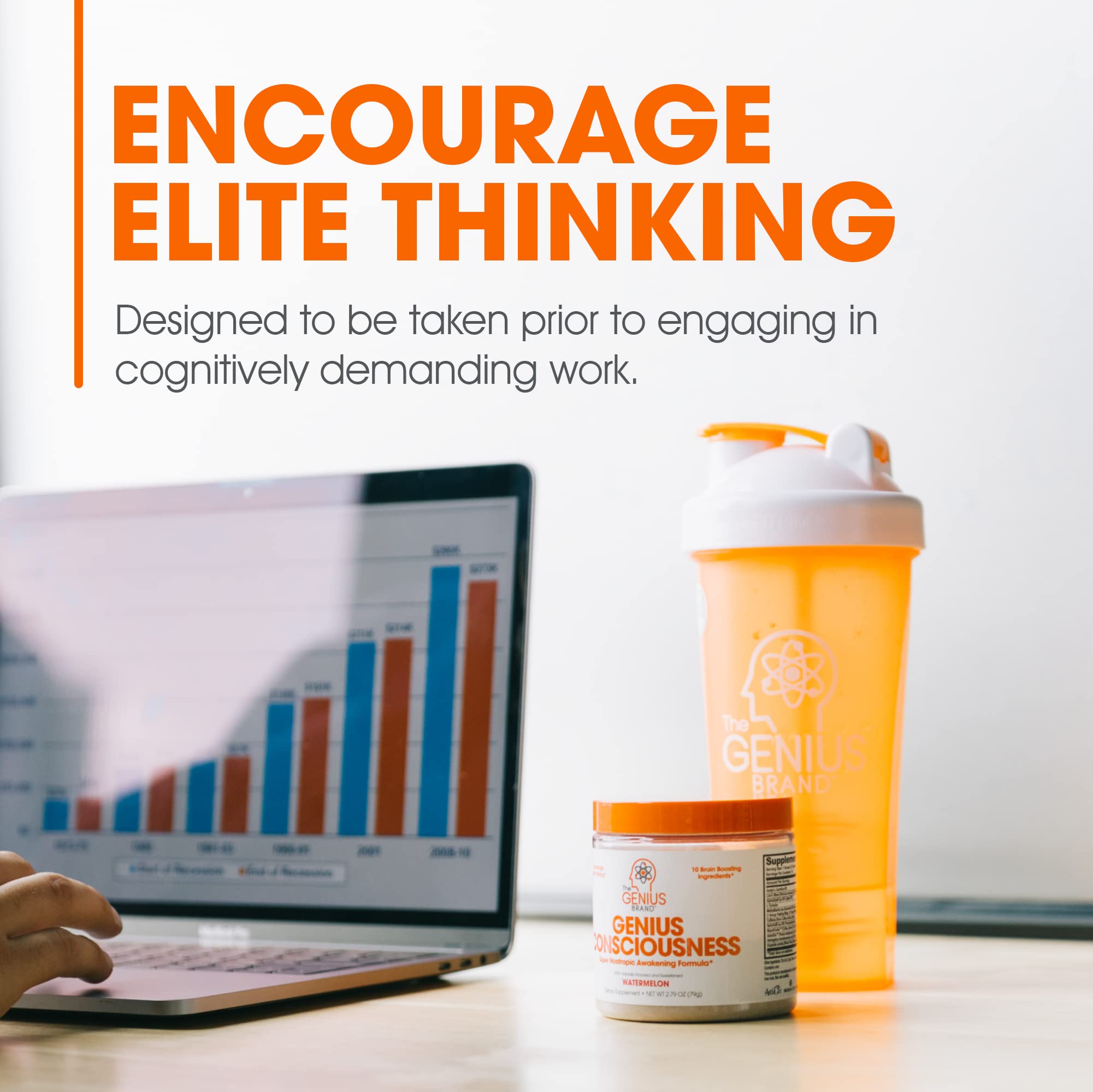 Genius Consciousness, Super Nootropic Brain Supplement Powder, Watermelon The Genius Brand