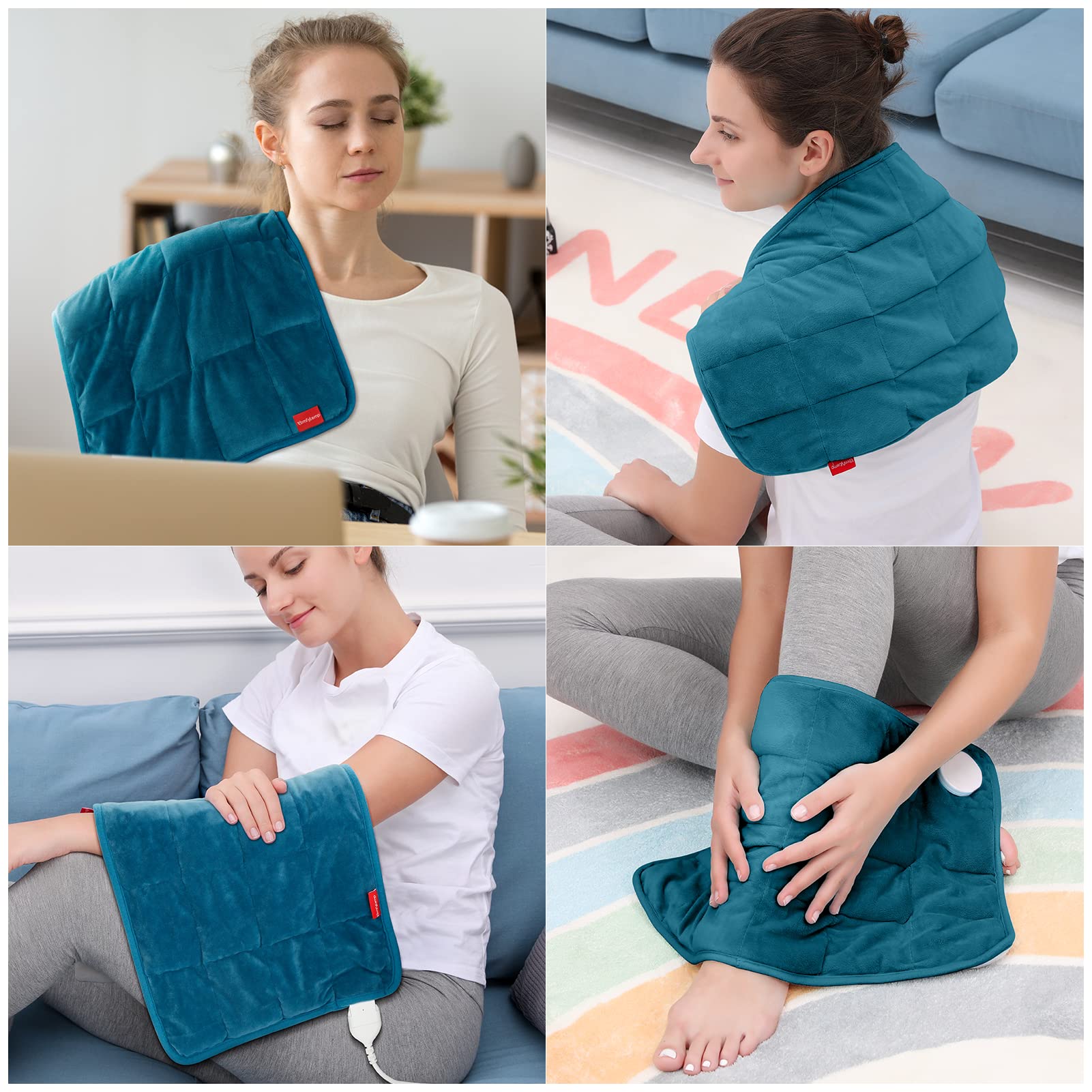 Comfytemp Full Weighted Heating Pad for Back Pain & Cramps Relief, 2.2lb Large Electric Comfytemp