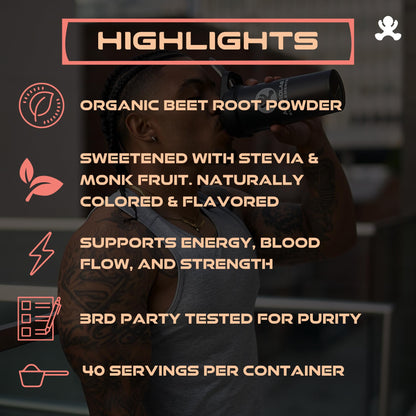 BLASTOFF Pre-Workout Powder - Organic Beet Root Powder with Natural Peach Mango Flavor, Best preworkout for Men & Women, Creatine, and Energizing Caffeine, Naturally Flavored and Sweetened