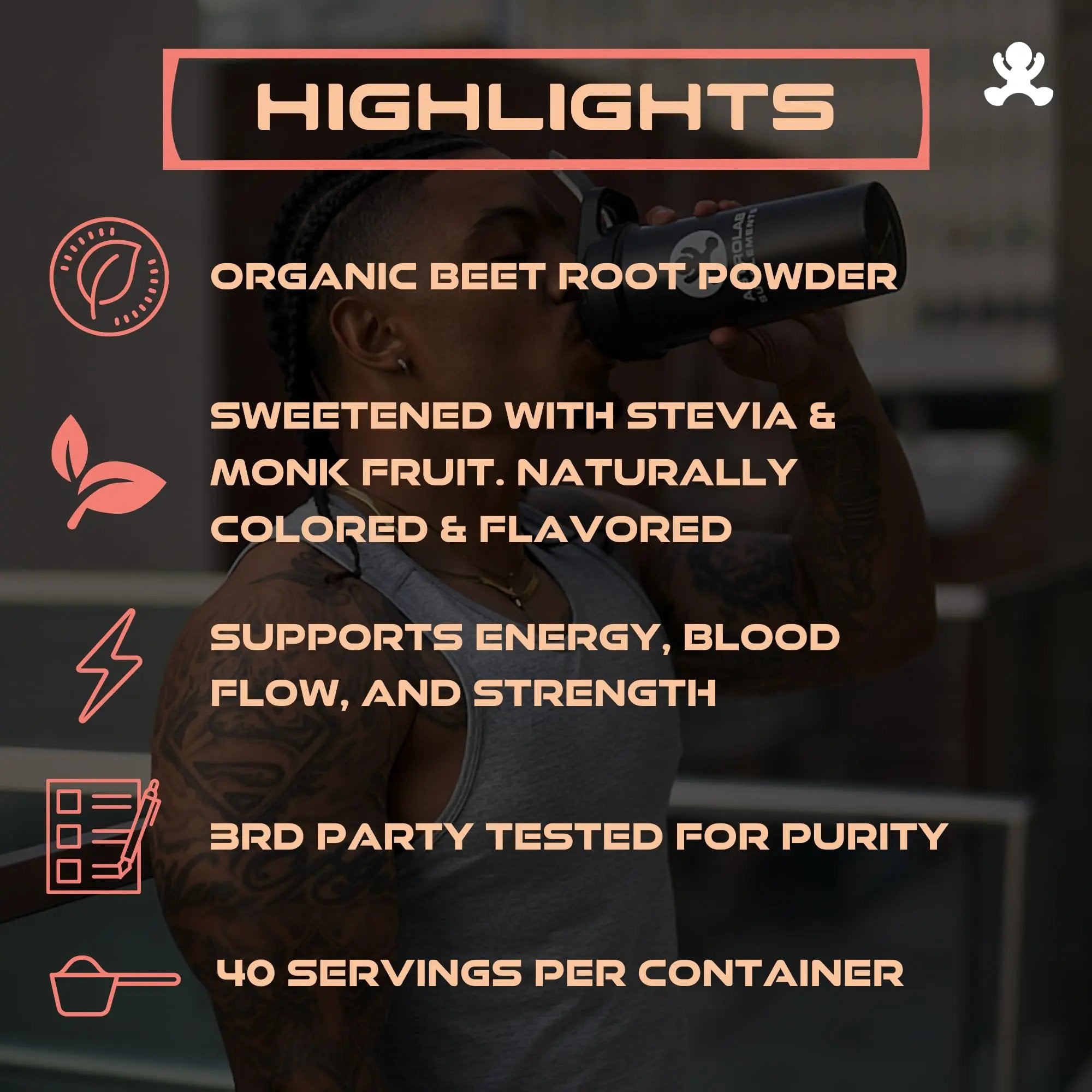 BLASTOFF Pre-Workout Powder - Organic Beet Root Powder with Natural Peach Mango Flavor, Best preworkout for Men & Women, Creatine, and Energizing Caffeine, Naturally Flavored and Sweetened