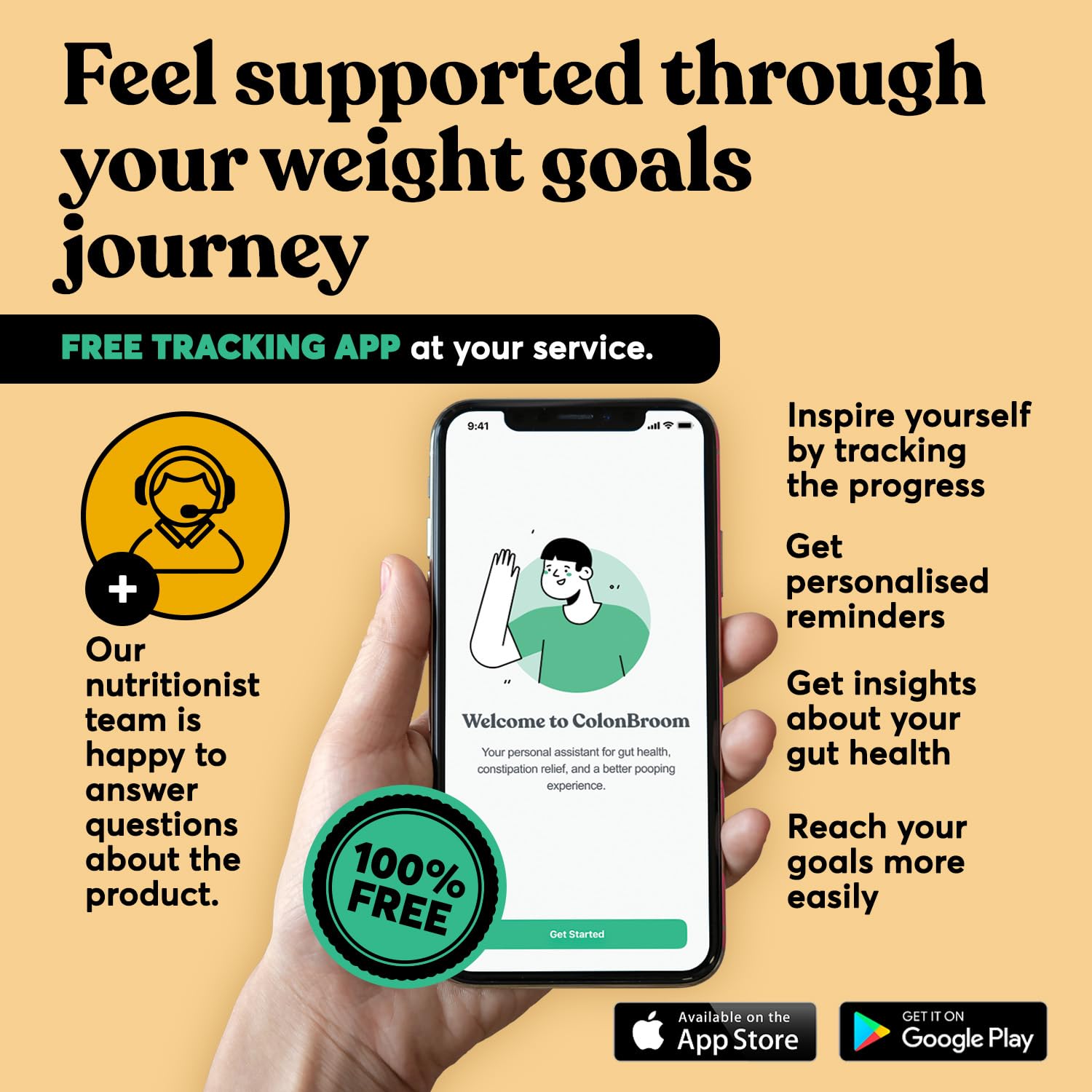 ColonBroom Premium Psyllium Husk Powder (Strawberry) - Colon Cleanse for Bloating ColonBroom