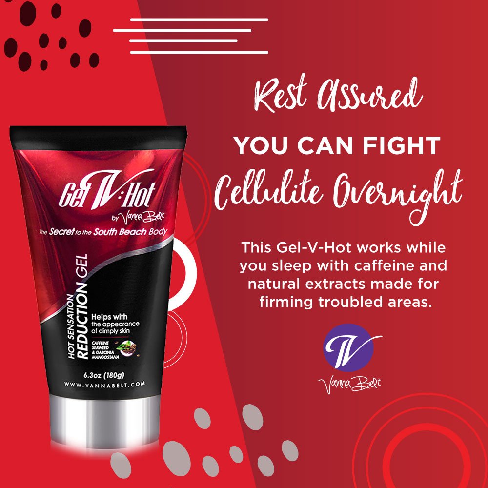 Vanna Belt Gel-V Hot Cream for Cellulite, 6.3 oz - Effective Nighttime Belly Fat Burning