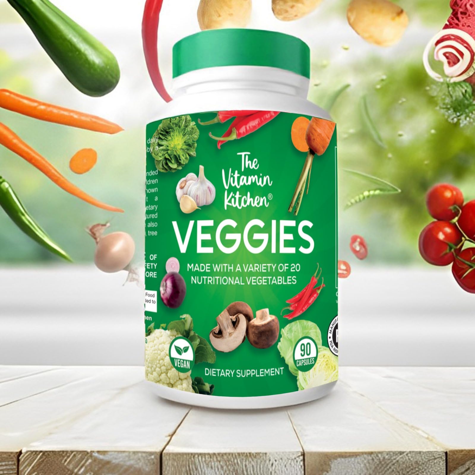 The Vitamin Kitchen Fruit and Veggie Supplements-90 Fruits, 90 Veggies Capsules The Vitamin Kitchen