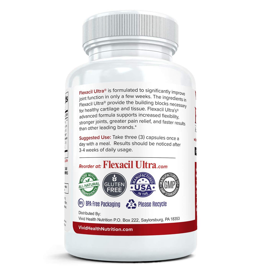 Flexacil Ultra Joint Health & Support Supplement with Glucosamine, Chondroitin
