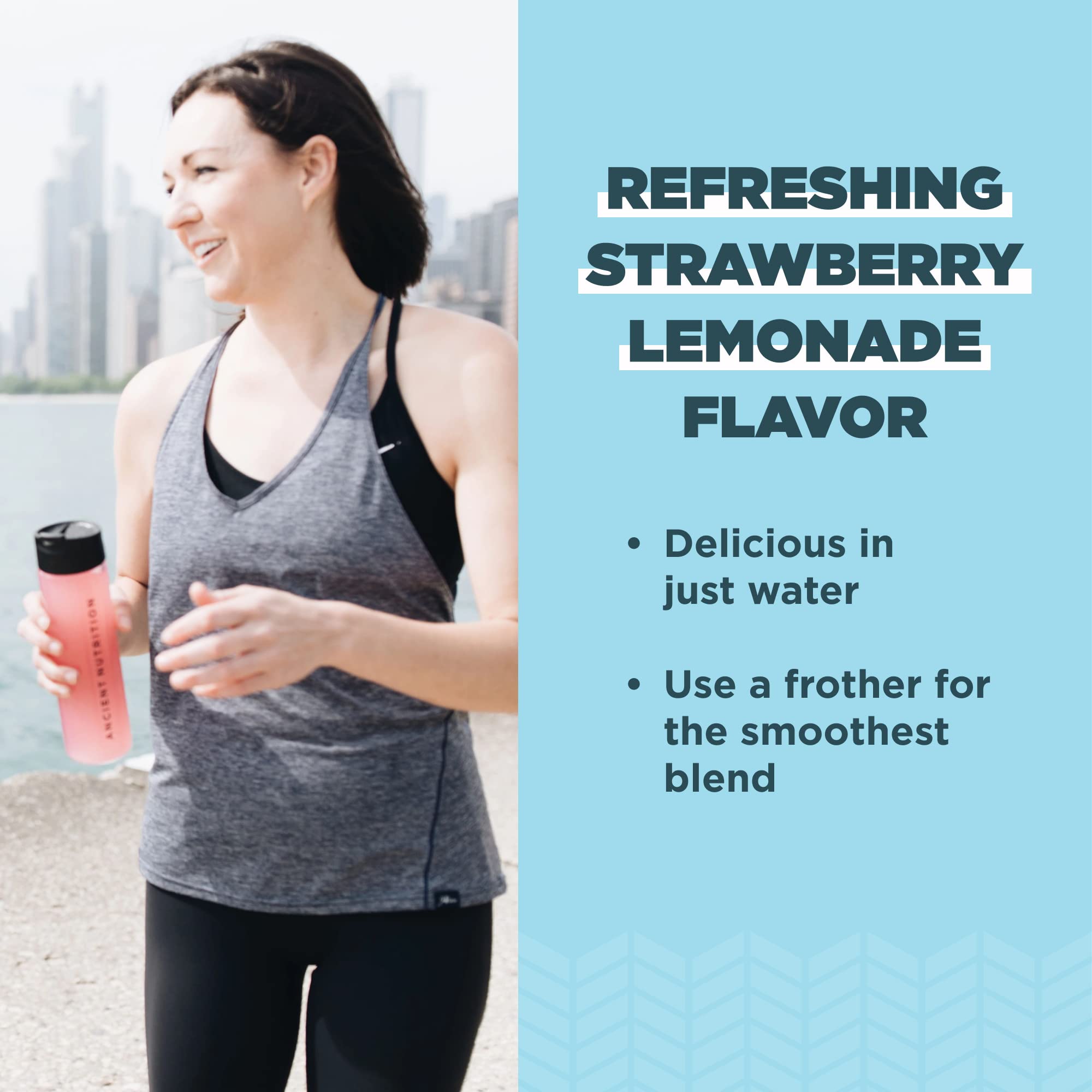 Ancient Nutrition Collagen Powder Protein, Multi Collagen Protein Powder, Strawberry Lemo Ancient Nutrition