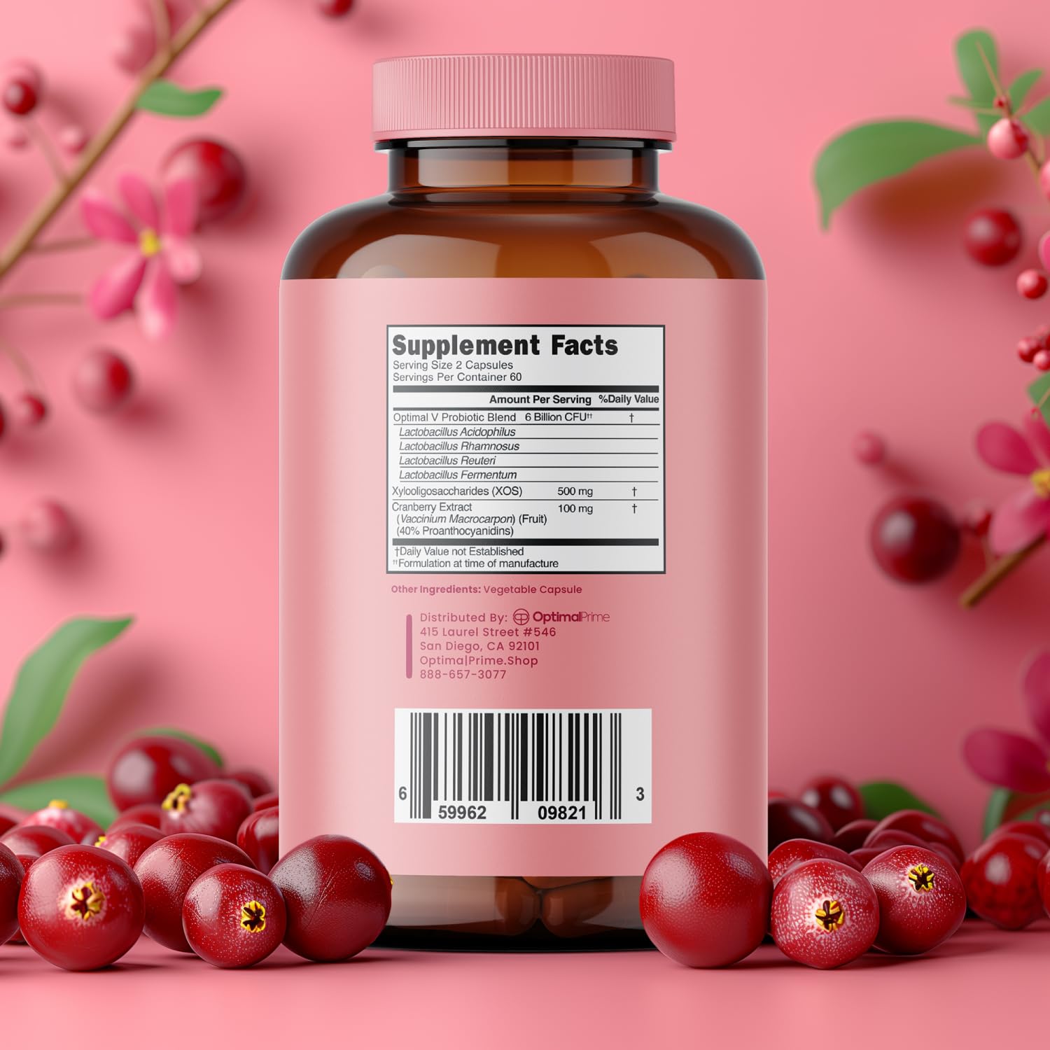 Optimal Prime Vaginal Probiotic for Women, Promotes Healthy pH, Normal Yeast Levels, Odor Control Optimal Prime