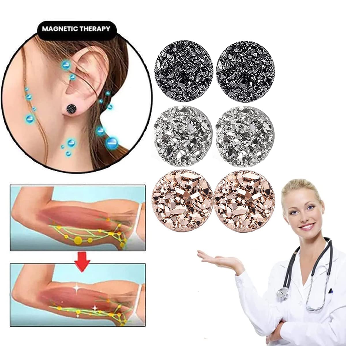 Ear Allure Magnetic Earrings, EarAllure Magnetic Earrings, Non Piercing Magnetic Acupressure