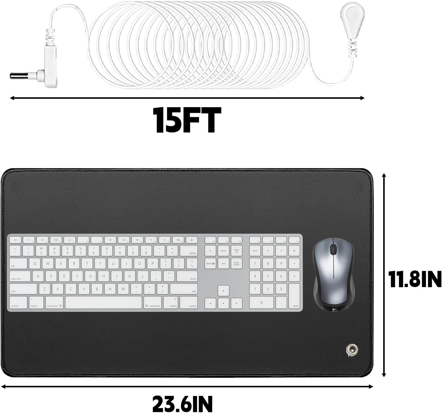 LOYDBDT Grounding Mat,11.8x23.6inches,Grounding Mat with 15ft Grounding Cord LOYDBDT