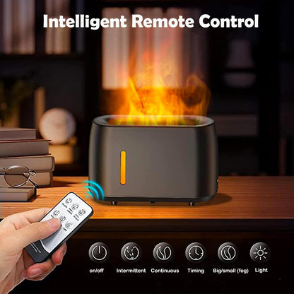Flame Diffuser Humidifier 240ML for Essential Oils, Smart Timing with 7 Changeable Colors, Dual Mist