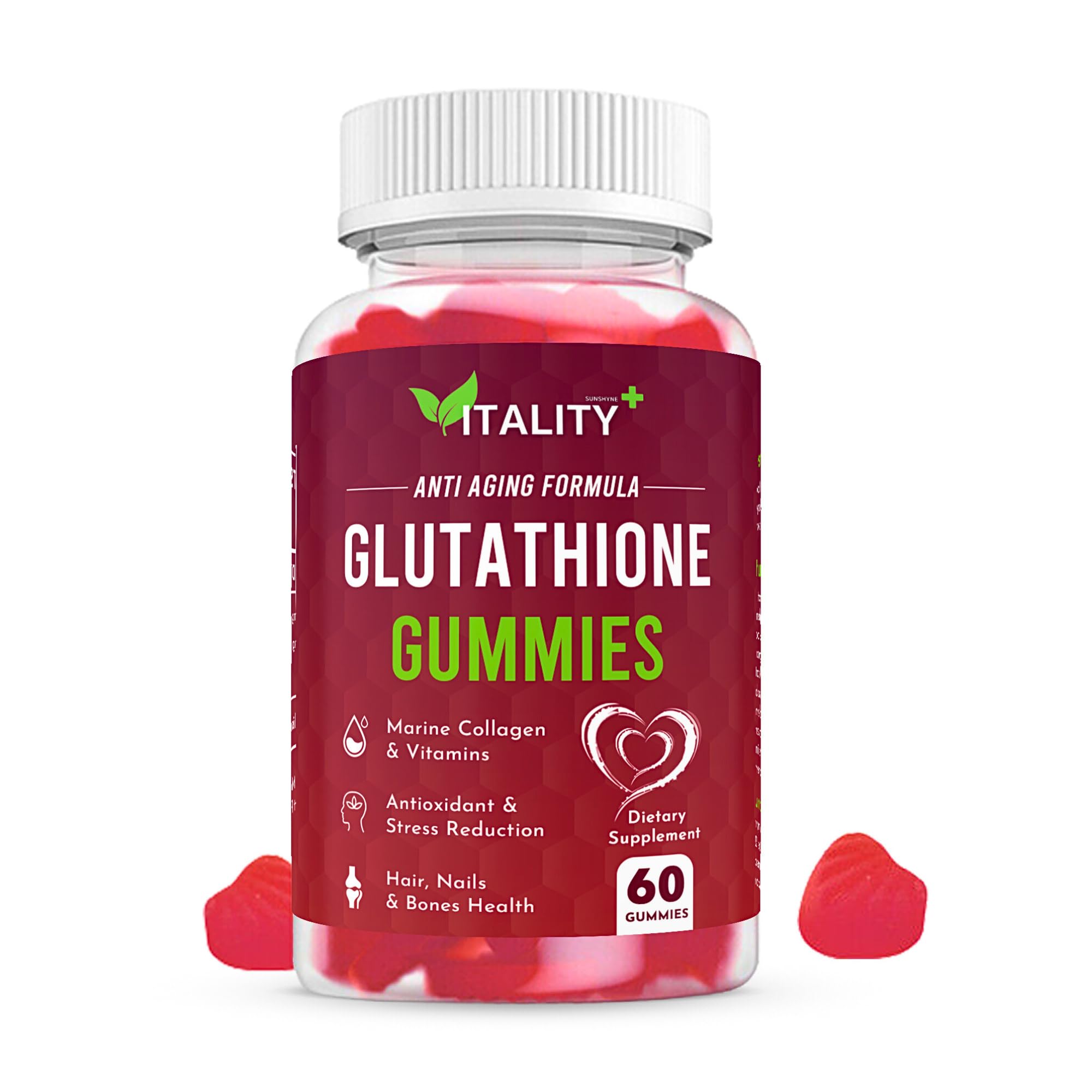 2 Pack Glutathione Gummies | with Marine Collagen | 1050mg per Serving | Antioxidant Support Sunshyne