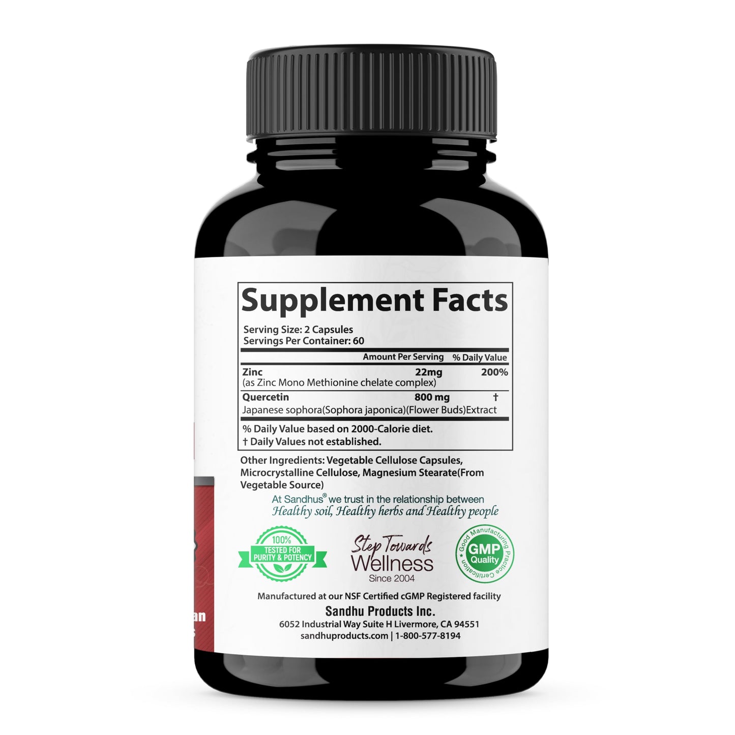 Zinc Quercetin Vegetarian Capsules 120 Ct- (2 Pack)