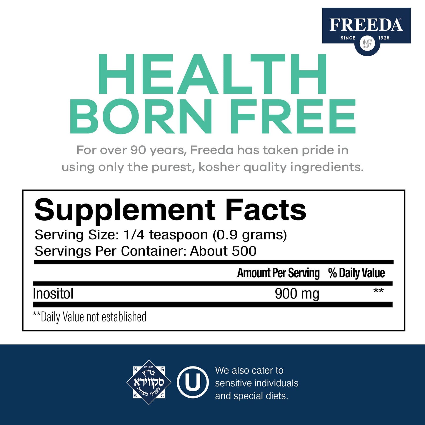 FREEDA Inositol Powder from Myo-Inositol - Hormone Balance for Women - PCOS Supple