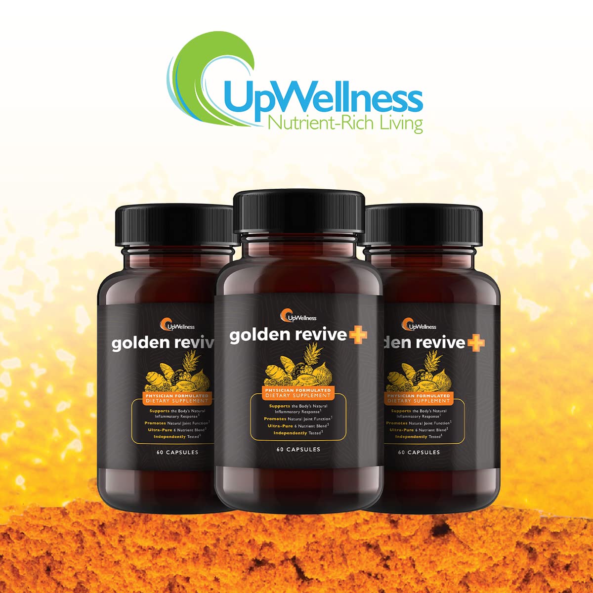 UpWellness Golden Revive + Joint Support with Quercetin, Magnesium, and Turmeric UpWellness Nutrient-Rich Living