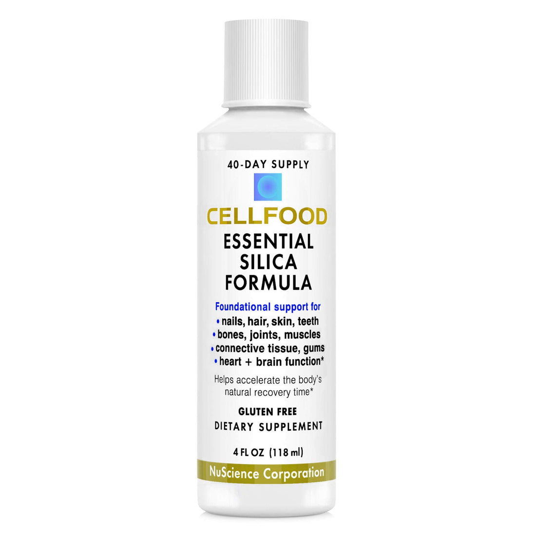 Cellfood Essential Silica Anti-Aging Formula, 4 fl oz - Supports Healthy Bones, Joints, Hair