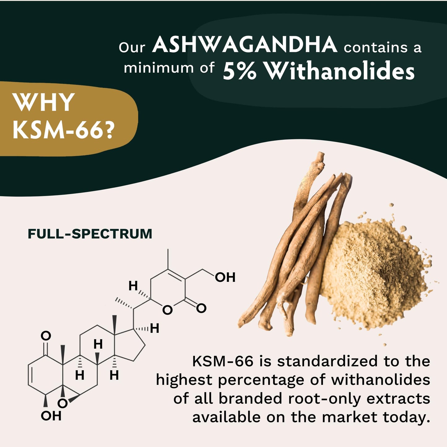 TRIBE ORGANICS Ashwagandha KSM 66 Pure Organic Root Powder Extract Ayurvedic