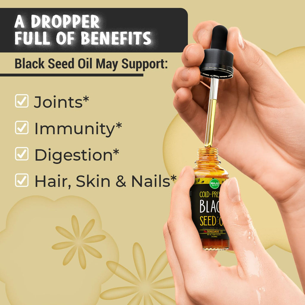 MAJU Black Seed Oil - 3 Times TQ, Cold-Pressed, Travel Size, 100% Turkish Black Cumin Maju Superfoods