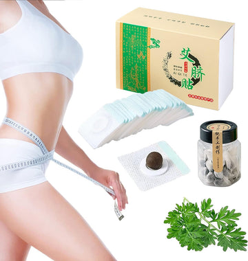 Mugwort Belly Patch,30Pcs Natural Wormwood Essence Pills and 30Pcs Belly Sticker, Moxa Hot