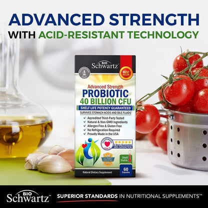 Daily Probiotic Supplement with 40 Billion CFU - Gut Health Complex with Astragalus